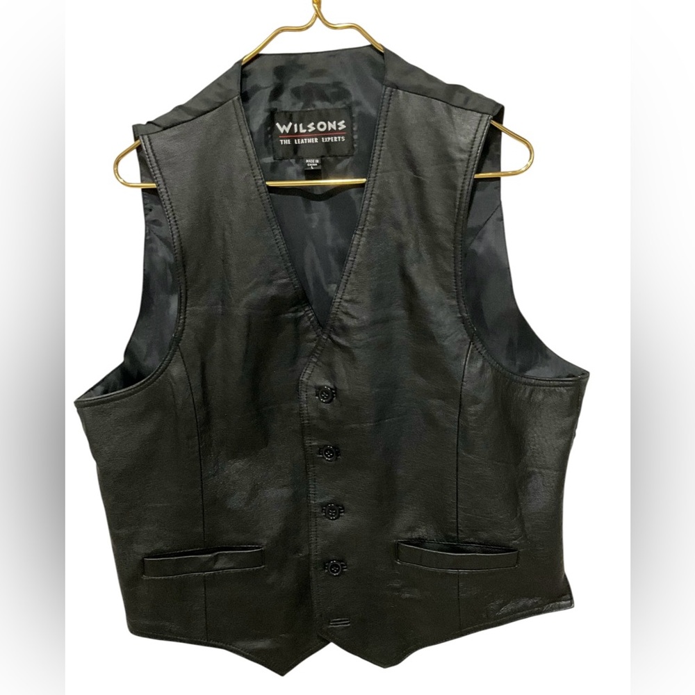 Wilson Black Leather Vest